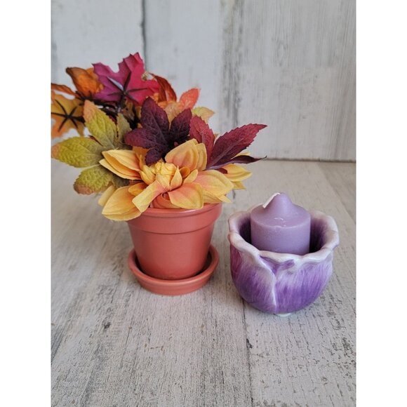 Spring fall flower pot photo holder tulip candle holder set - Picture 5 of 6